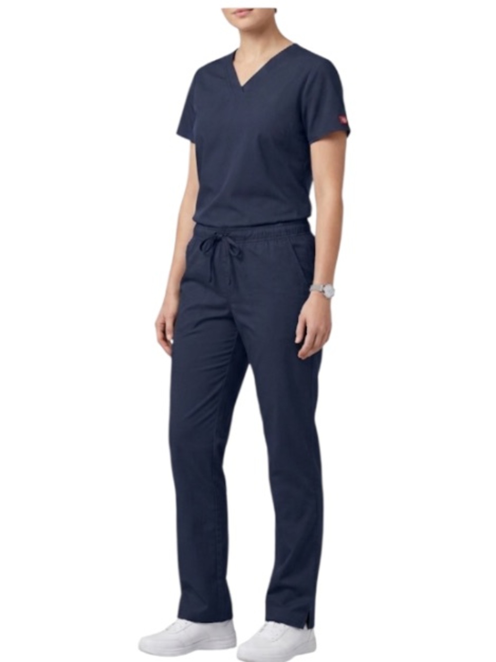 NWT Dickies Unisex Scrub Set Dark Blue V-Neck Top & Pants Size Large